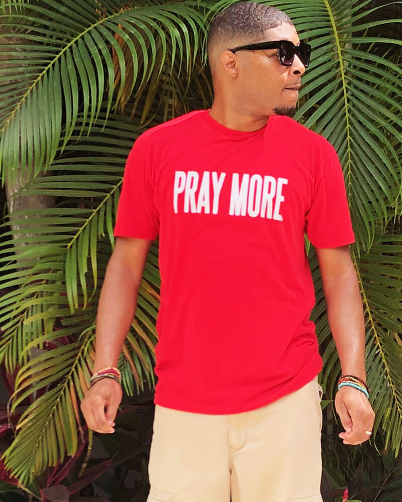 Pray More Tee - White Font32:98 33:99 34:104