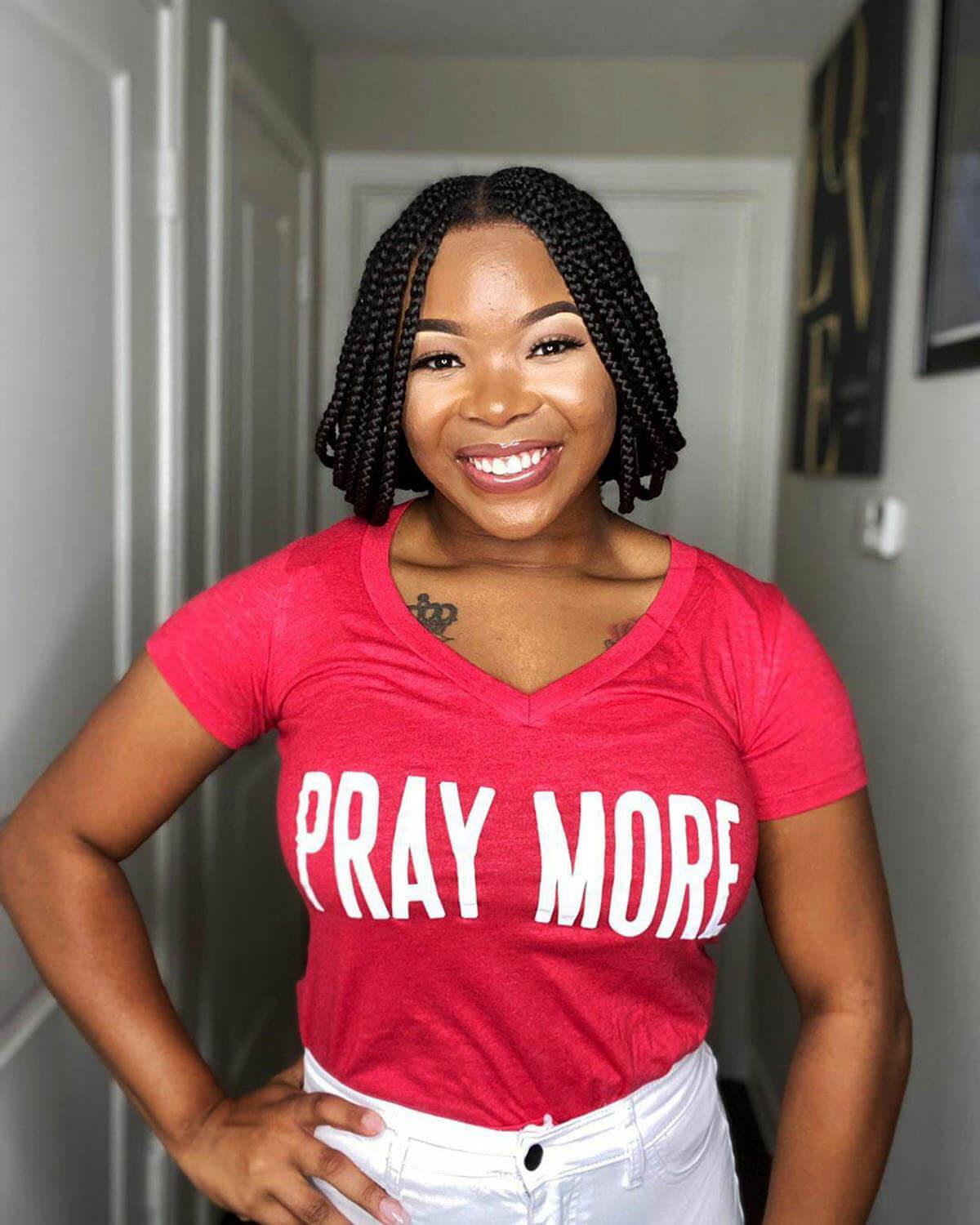 Pray More V Neck Tee47:138 48:143